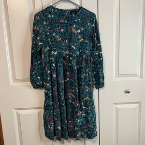 Joules Amora Tiered Woven Dress, Green Woodland, Girls Size 12 Youth